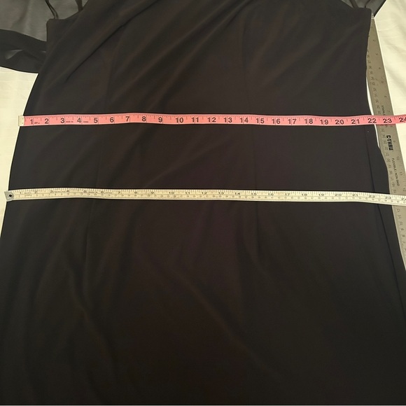 Alex Evenings Dress Black Crystal Neckline Chiffon Capelet Shift plus size 20W - Picture 17 of 17